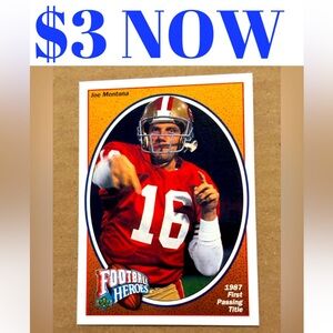 Joe Montana 1991 Upperdeck San Francisco 49ers NFL Football Card